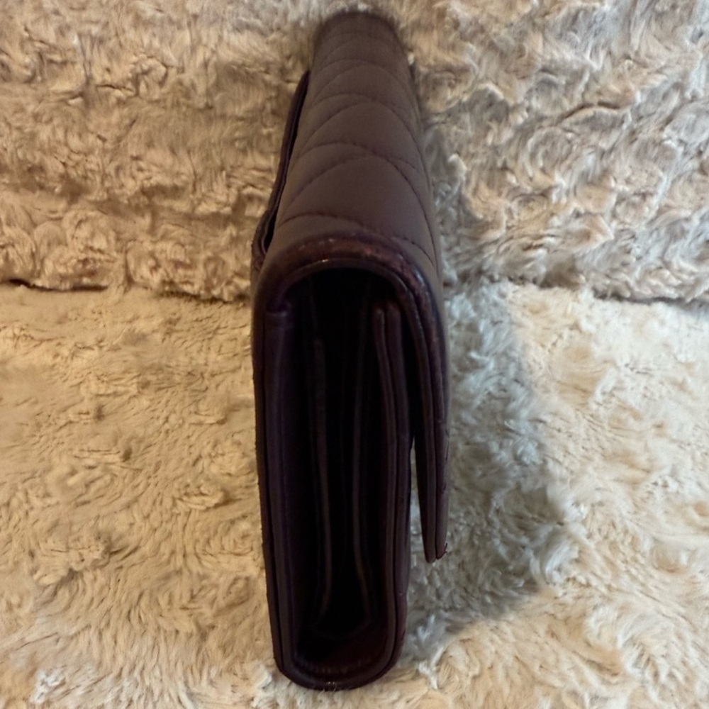 CHANEL Plum Purple Diamond Stitch Burgundy Flap Wallet - Vintage FULL INCLUSION - Picture 9 of 13